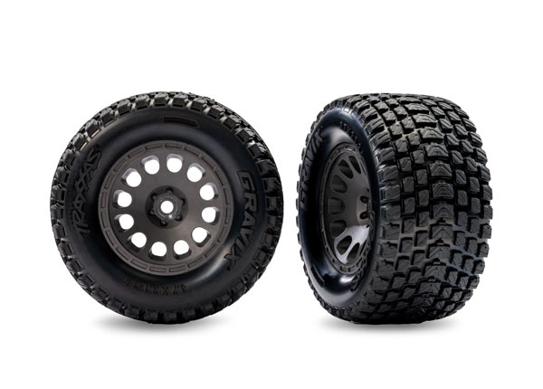 Däck & Fälg Gravix / Mini XRT Traxxas 10772 Grå Fram 2st