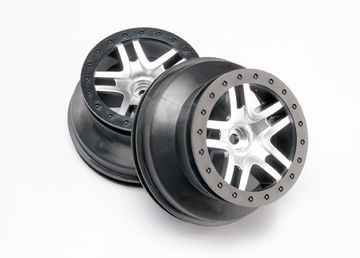 Fälg SCT Split-Spoke Matt Krom-Svart 2WD Fram (2) 5876