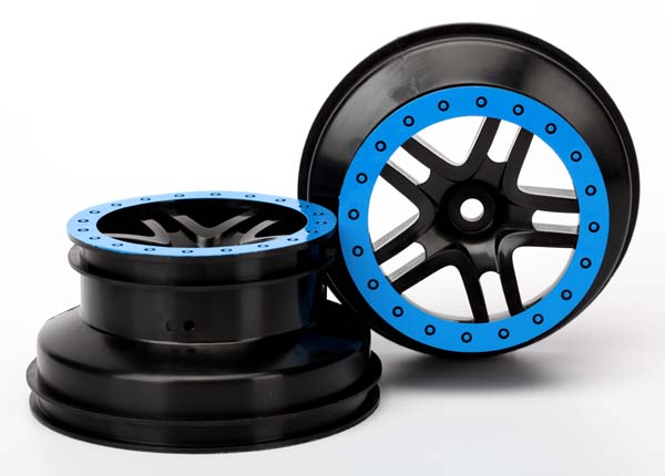 Fälg SCT Split-Spoke Svart-Blå 2.2/3.0" 4WD/2WD Bak (2) 5884A - Bild 2