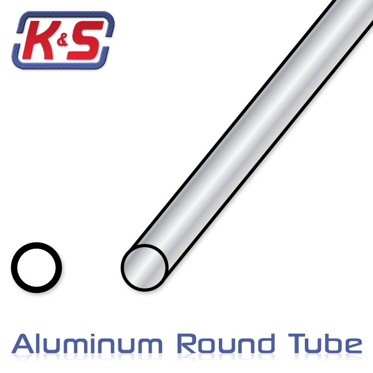 Aluminiumrör K&S 5x4mm 30cm 3st
