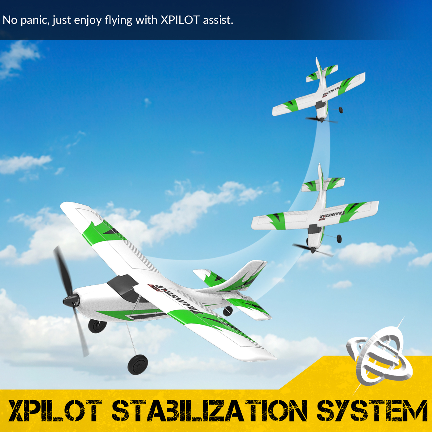 Volantex Trainstar Mini Gyro 3-Kanals 400mm RTF Grön - Bild 10