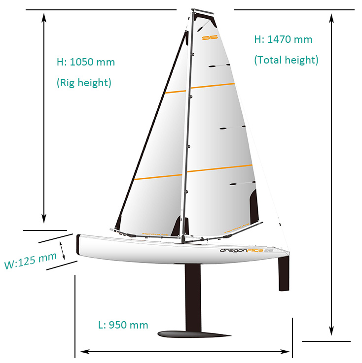Joysway Segelbåt Dragon Flite 95 V2 PNP utan sändare - Bild 4