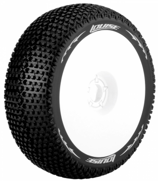 Louise B-TURBO Däck/Fälg 1/8 Buggy Soft Vit 2-pack