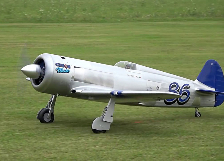 Seagull YAK-11 Reno Racer Czech Mate 1800mm 35cc Gas Blå ARF - Bild 2