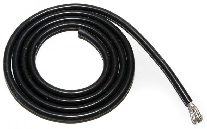 Silikonkabel 16G svart 1m 1