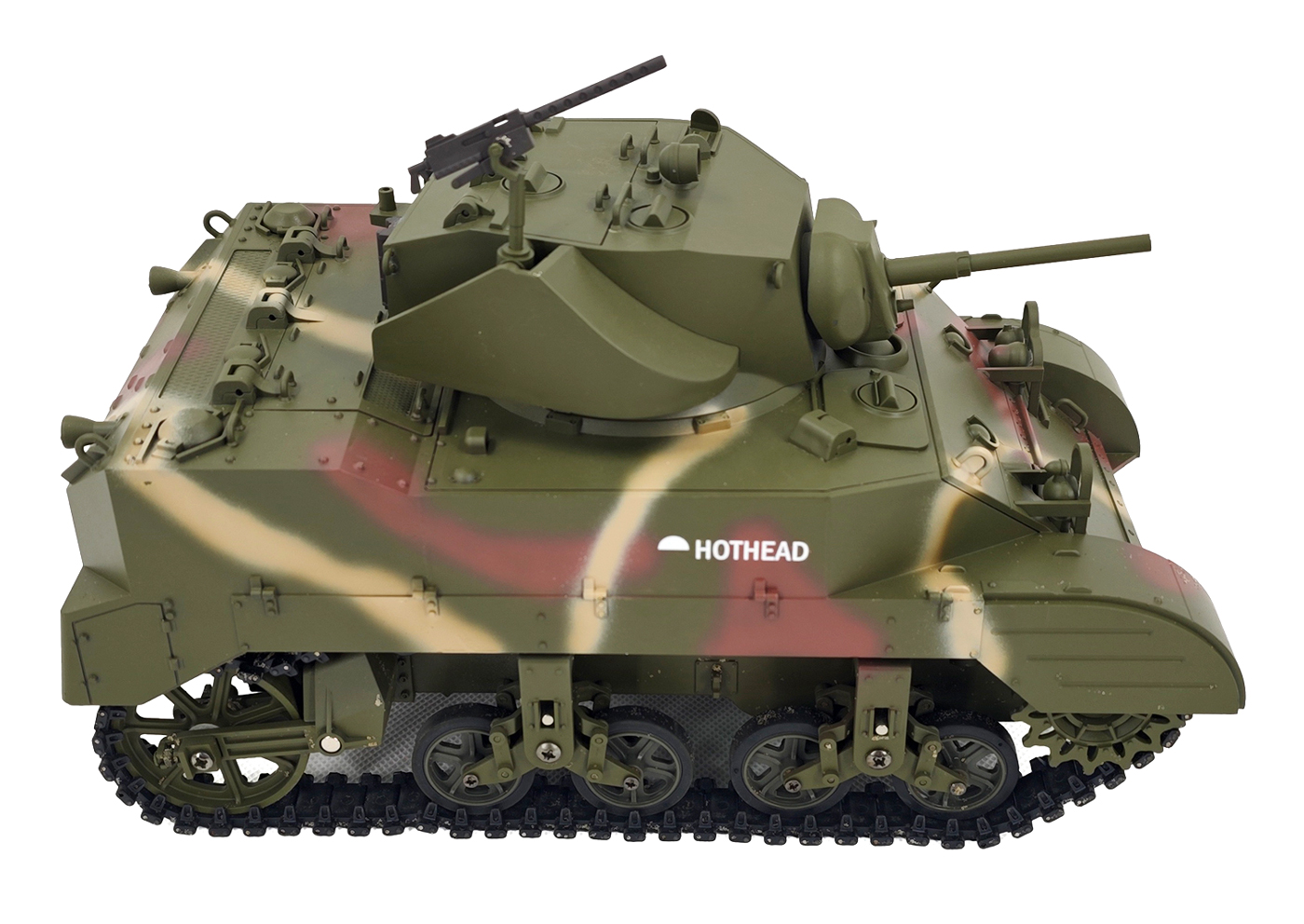 RACENT M5A1 Stuart RC-stridsvagn 1/16 röd – produktbild 4