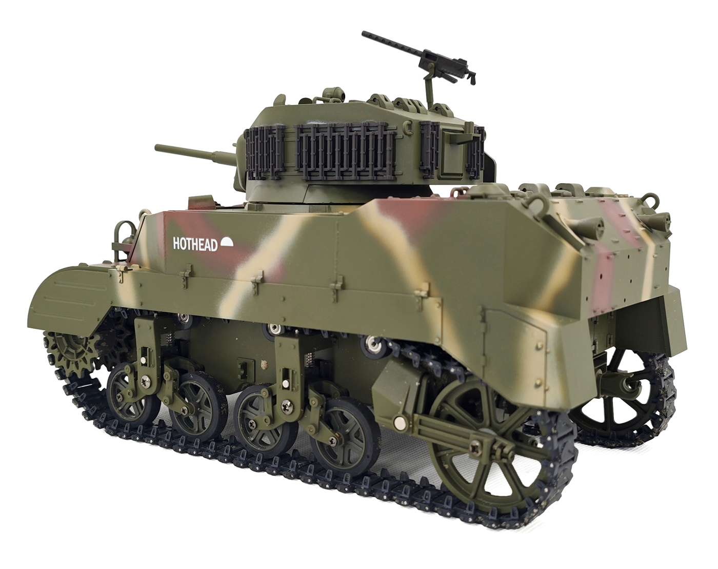 RACENT M5A1 Stuart RC-stridsvagn 1/16 röd – produktbild 10