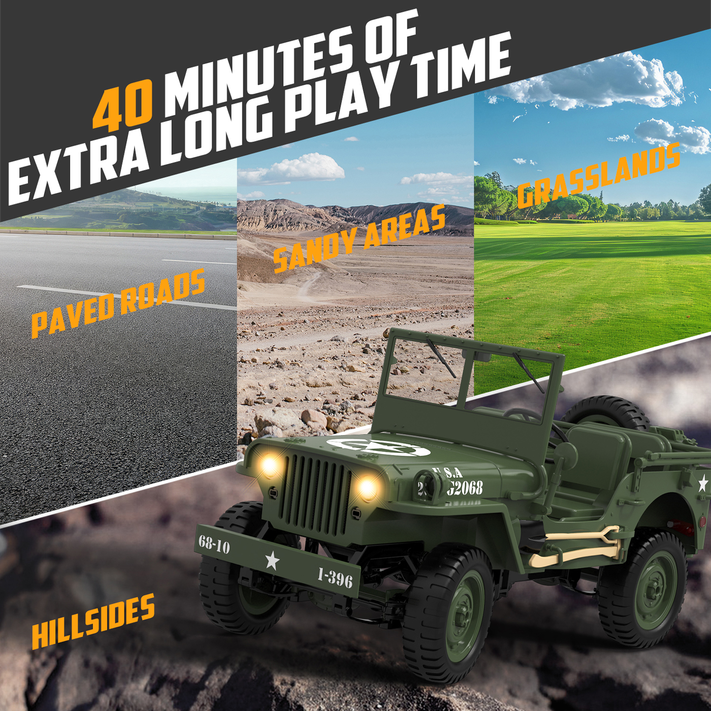 RACENT 1941 Willys MB RC Crawler 1/10 4WD – produktbild 9